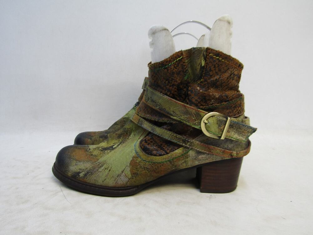 L' Artiste Womens Size 41 EUR Brown Leather Zip Ankle Fashion Boots Booties